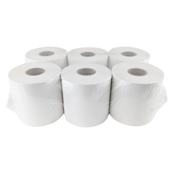 3 1/8 x 165 Linerless Sticky Thermal Paper - 6 Rolls